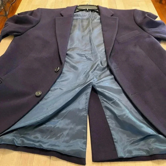 Lands' End Mens Vintage Y2K 100% Cashmere Luxury Blazer Jacket 43R Blue FA EXC - Picture 11 of 12